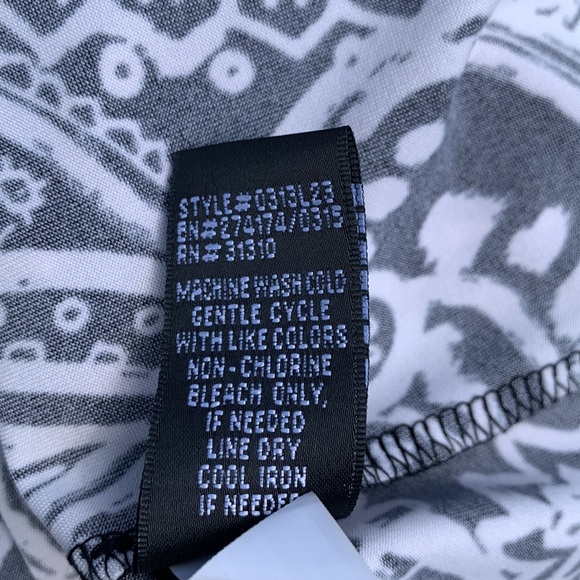 AB Studio Black White Paisley Design Fit & Flare Dress - Picture 11 of 11